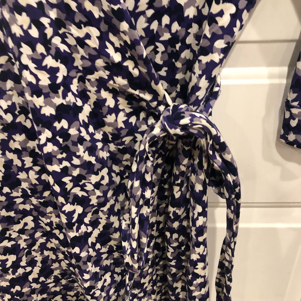 Diane Von Furstenberg Purple White New Julian Two Wrap Dress Jersey Knit - Picture 5 of 9